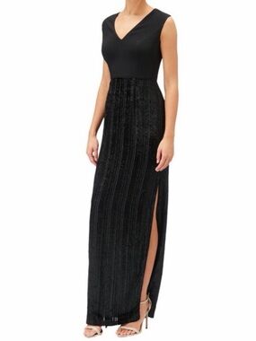 Adrianna Papell Navy Blue Top with Black Label